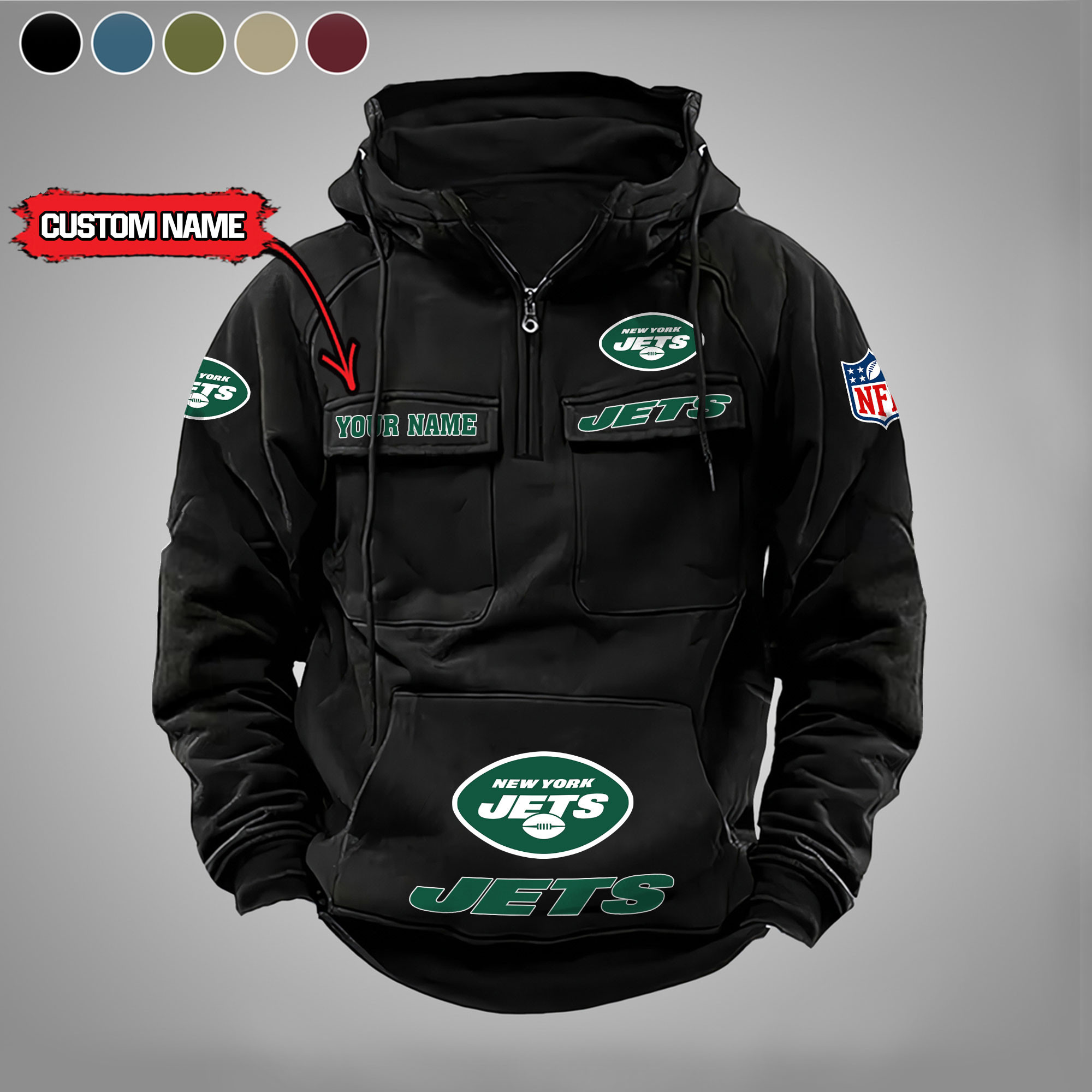 New York Jets Vintage Men Hoodie AZVMHD031
