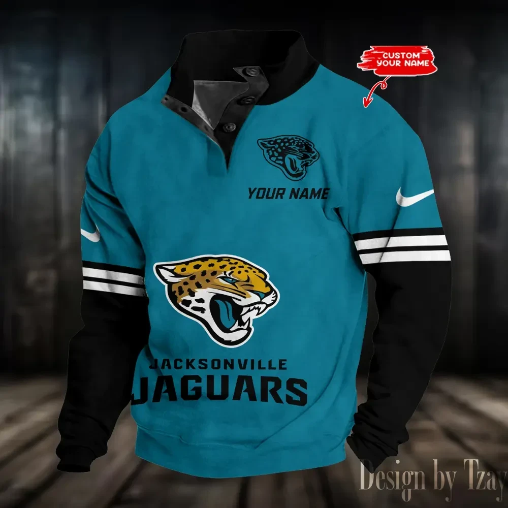 Jacksonville Jaguars NFL Premium Stand-Collar Game-Day Pullover - Engineered Warmth & Personalized Name S9DBSCH687