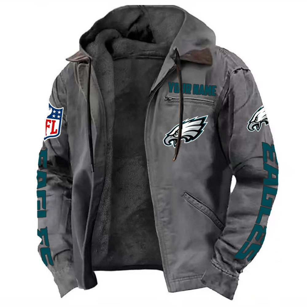Philadelphia Eagles DMJK0026 Hooded Cardigan Jacket