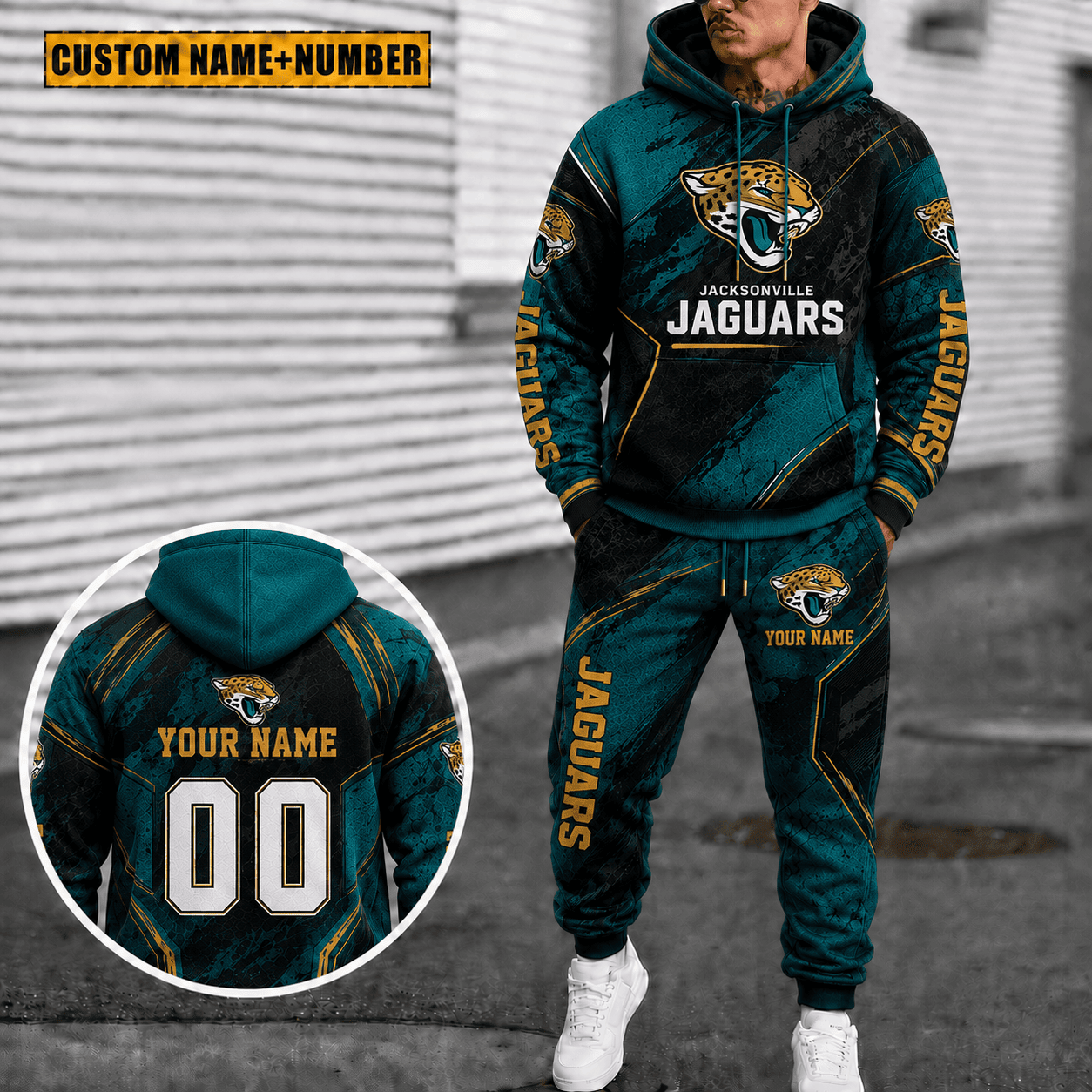 Jacksonville Jaguars Personalized Combo Hoodie And Sweatpants Gift For Fan VAN40019