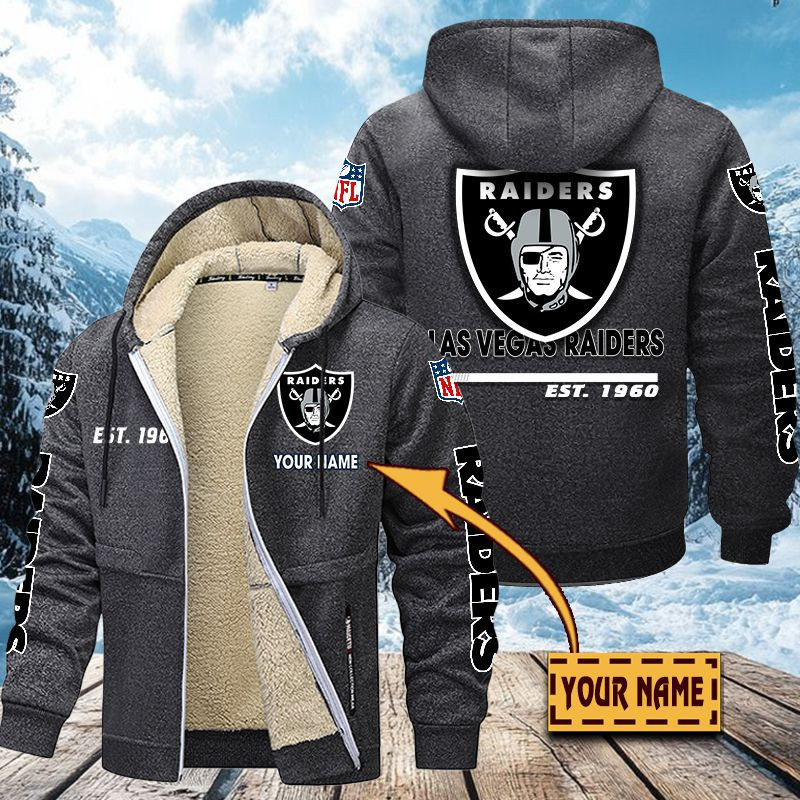 Las Vegas Raiders Premium Sherpa-Lined Winter Hoodie – Personalized Edition VITZC095