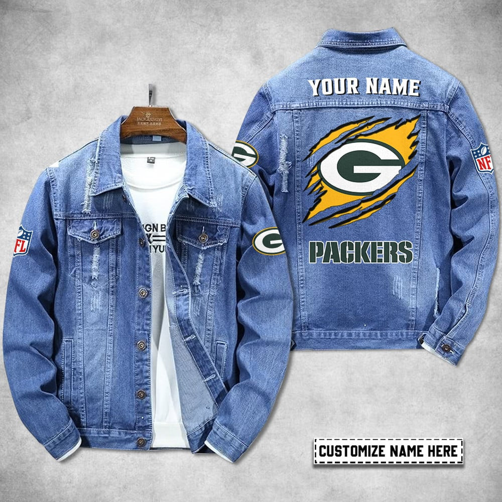 Green Bay Packers Personalized Premium Denim Jacket S9DJ052
