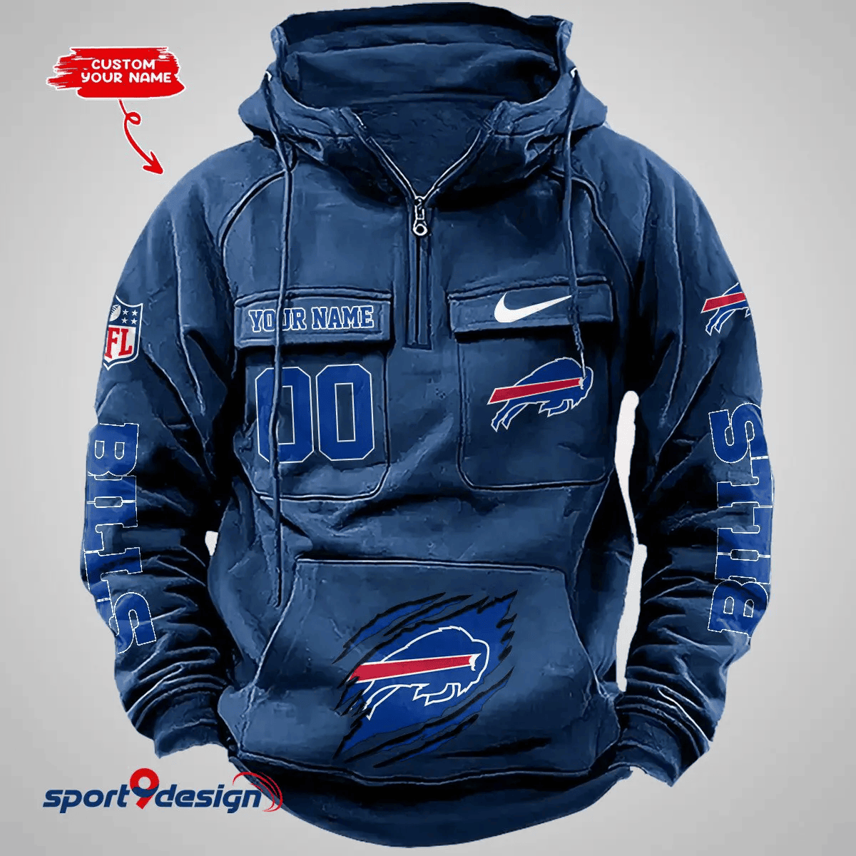 Buffalo Bills Vintage Men Hoodie AZVMHD140