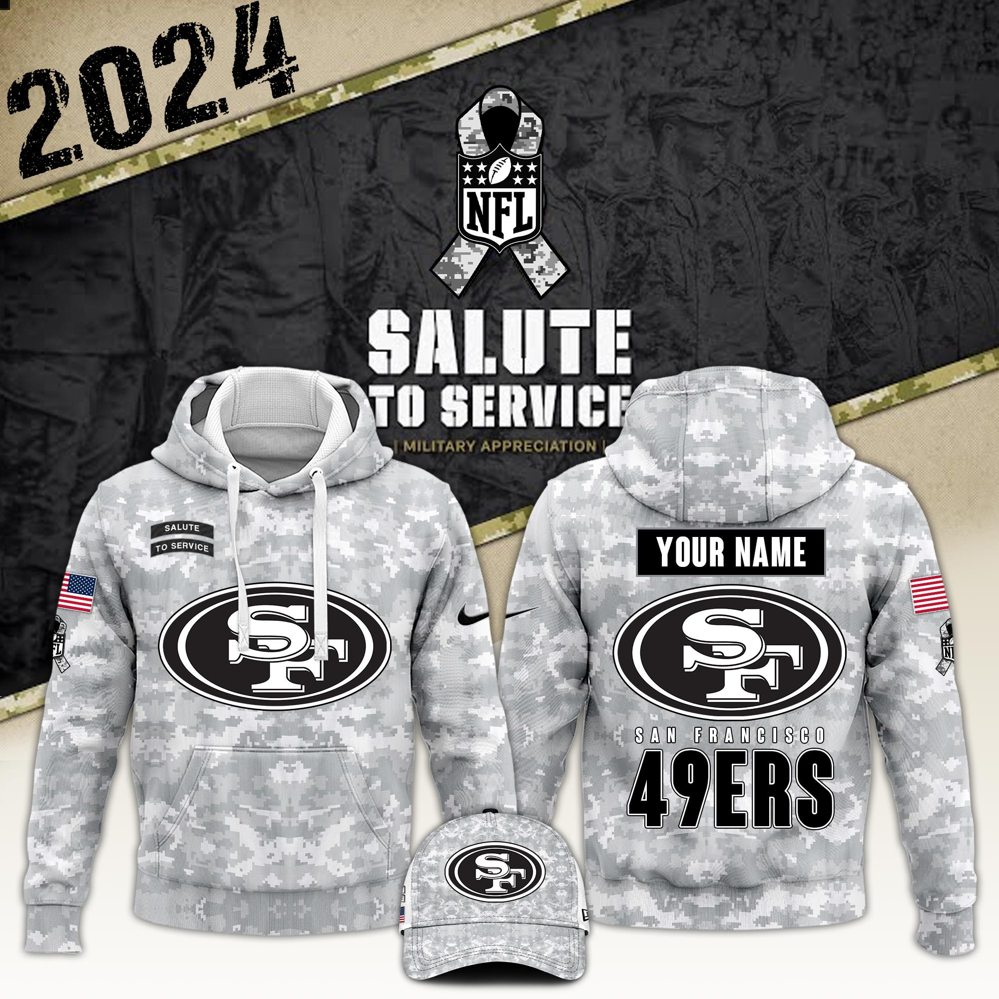 San Francisco 49ers Veterans Day Hoodie VTR3929