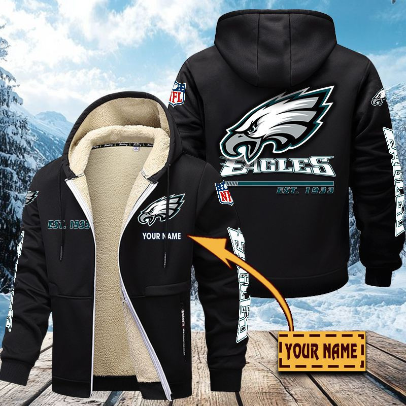 Philadelphia Eagles Premium Sherpa-Lined Winter Hoodie – Personalized Edition VITZC096