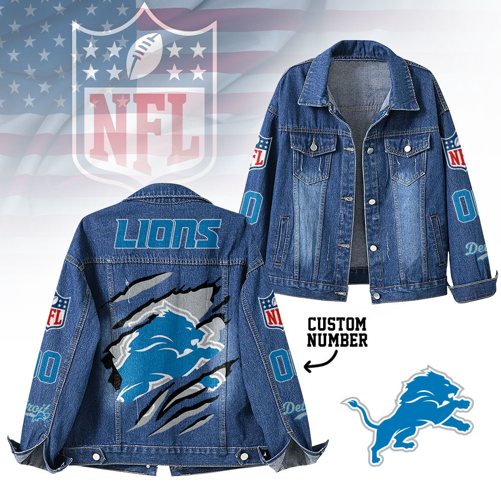 Detroit Lions | Premium Iconic Streetwear Denim Jacket NTH1