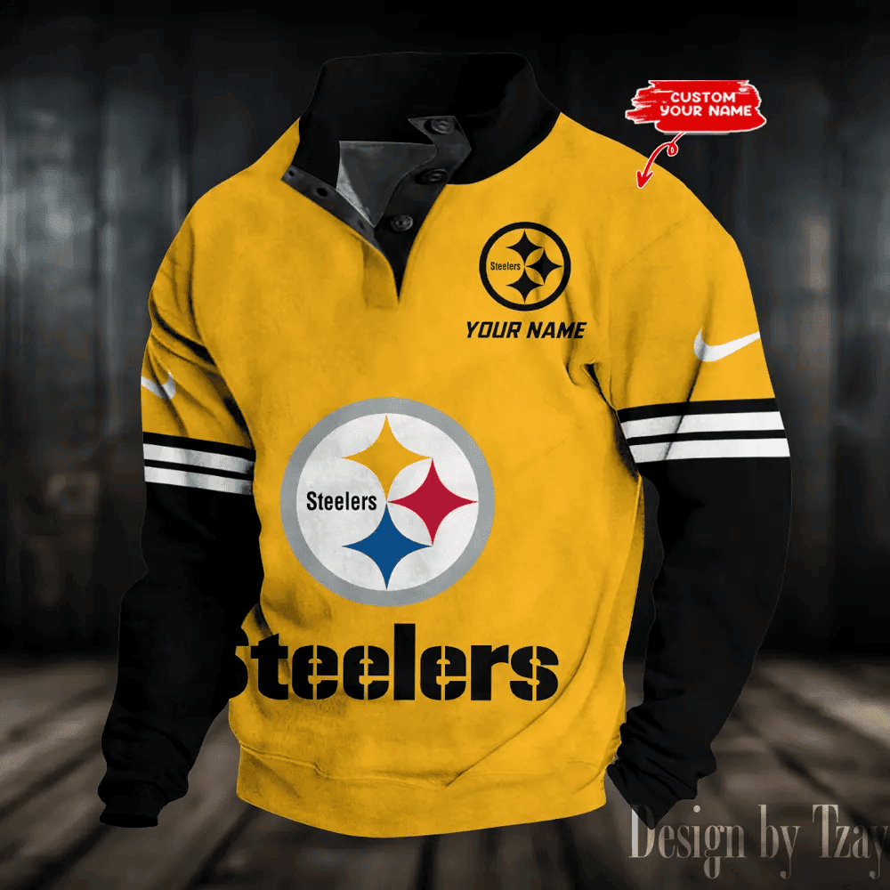 Pittsburgh Steelers NFL Premium Stand-Collar Game-Day Pullover - Engineered Warmth & Personalized Name S9DBSCH698