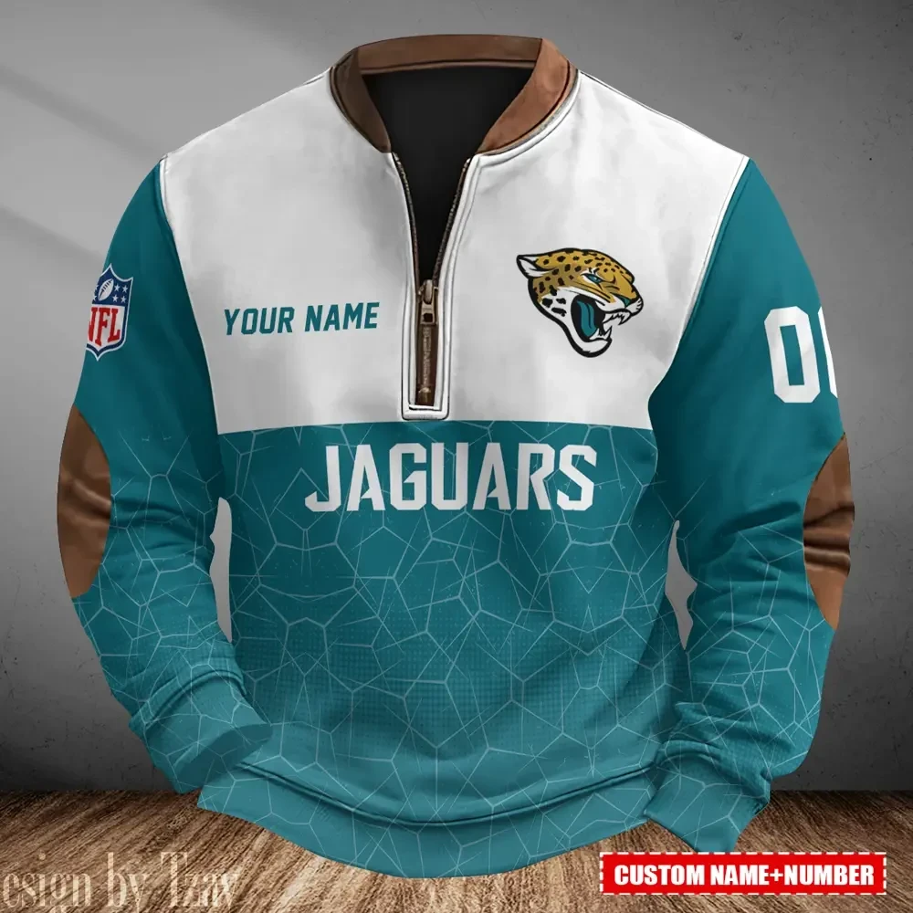 Jacksonville Jaguars Men's Vintage Zipper Stand Collar Sweatshirt S9MPZNS284