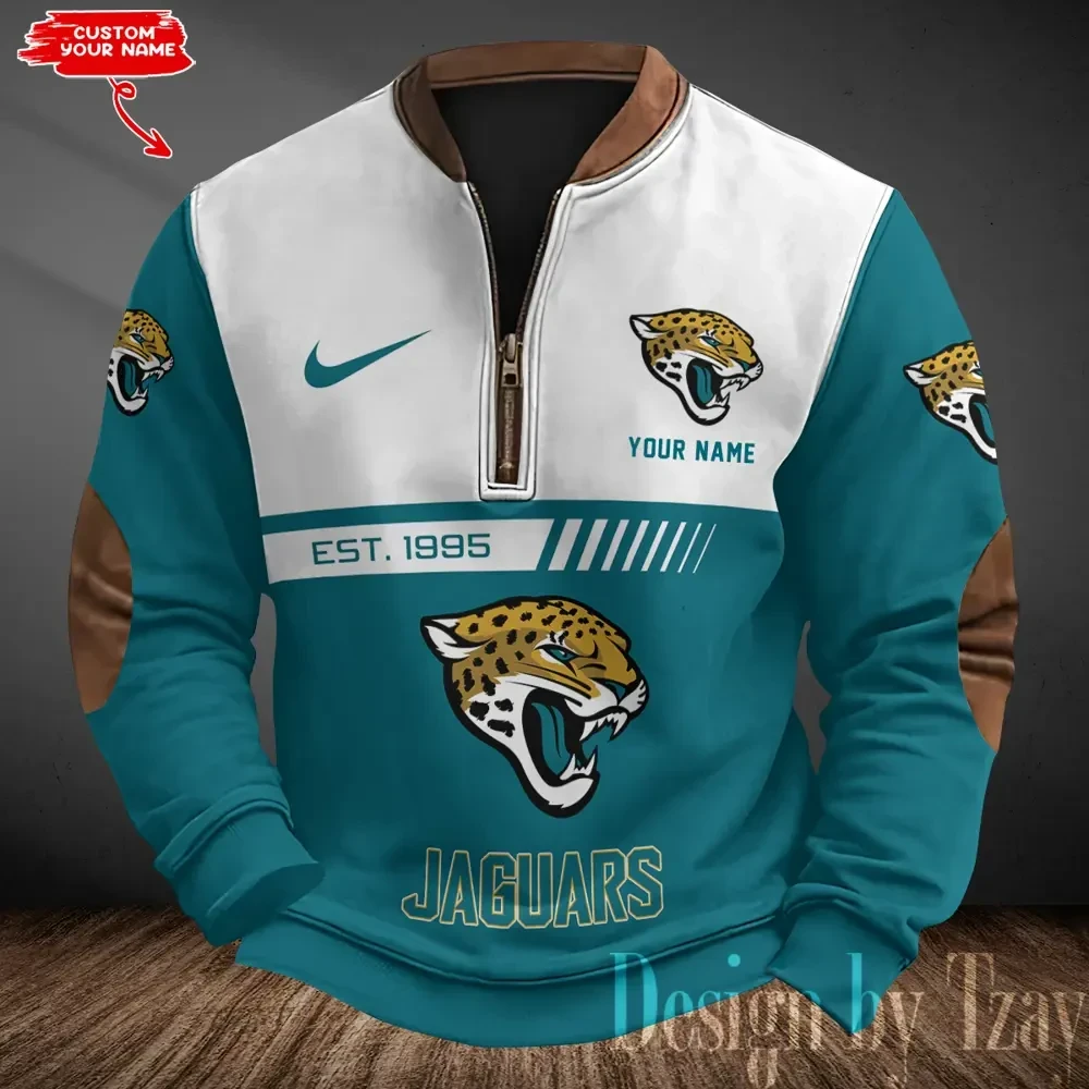 Jacksonville Jaguars Men's Vintage Zipper Stand Collar Sweatshirt S9MPZNS316