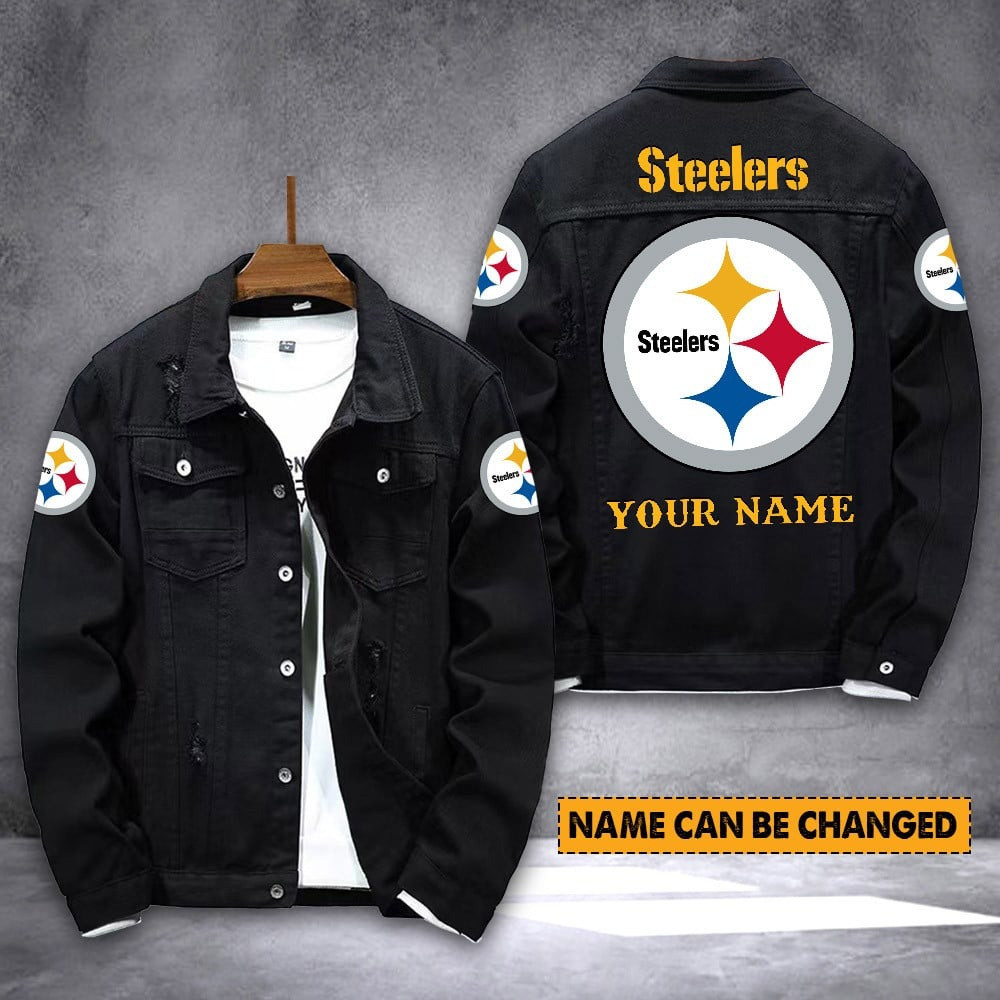 Pittsburgh Steelers Personalized Premium Denim Jacket S9DJ001