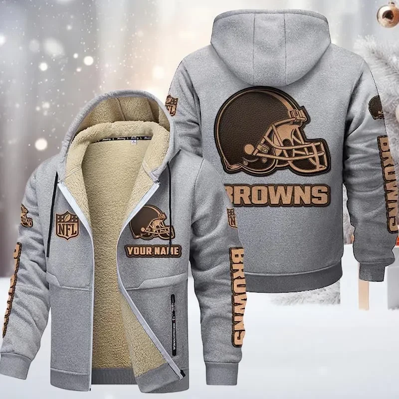 Cleveland Browns DMTZ0845 Premium Sherpa-Lined Winter Hoodie – Personalized Edition
