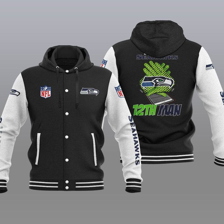Seattle Seahawks Hooded Baseball Jacket 27