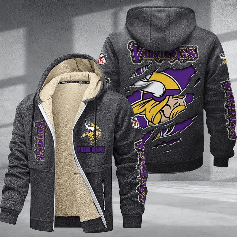 Minnesota Vikings DMTZ0374 Premium Thick Zip-Up Hoodie