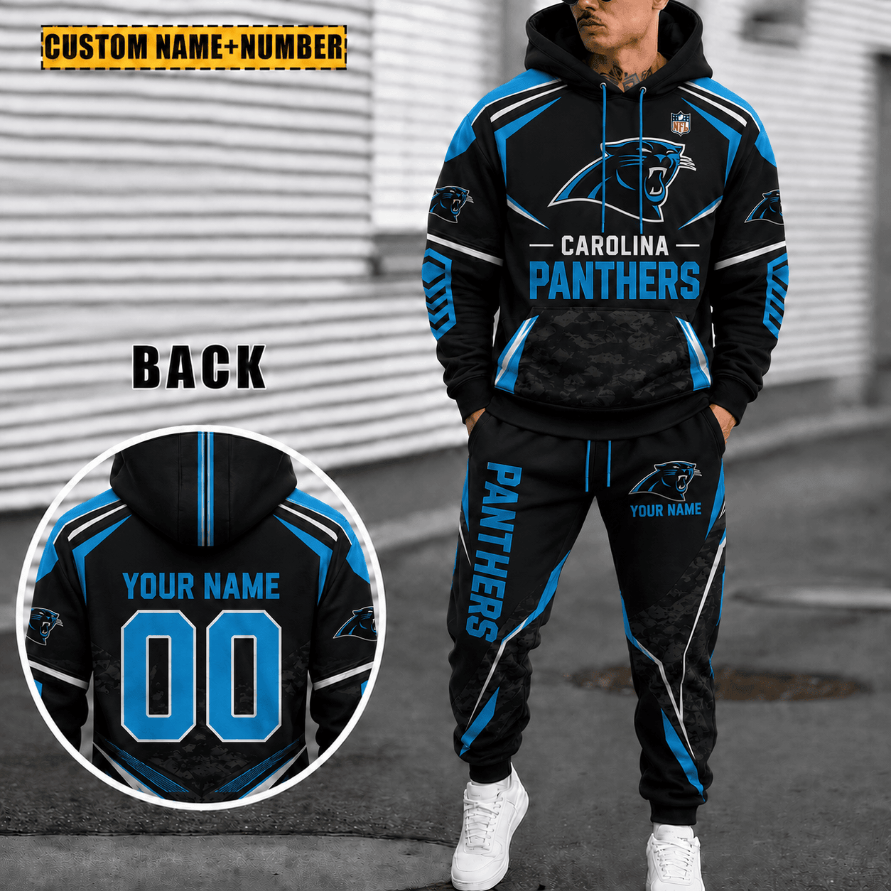 Carolina Panthers Personalized Combo Hoodie And Sweatpants Gift For Fan VA1040