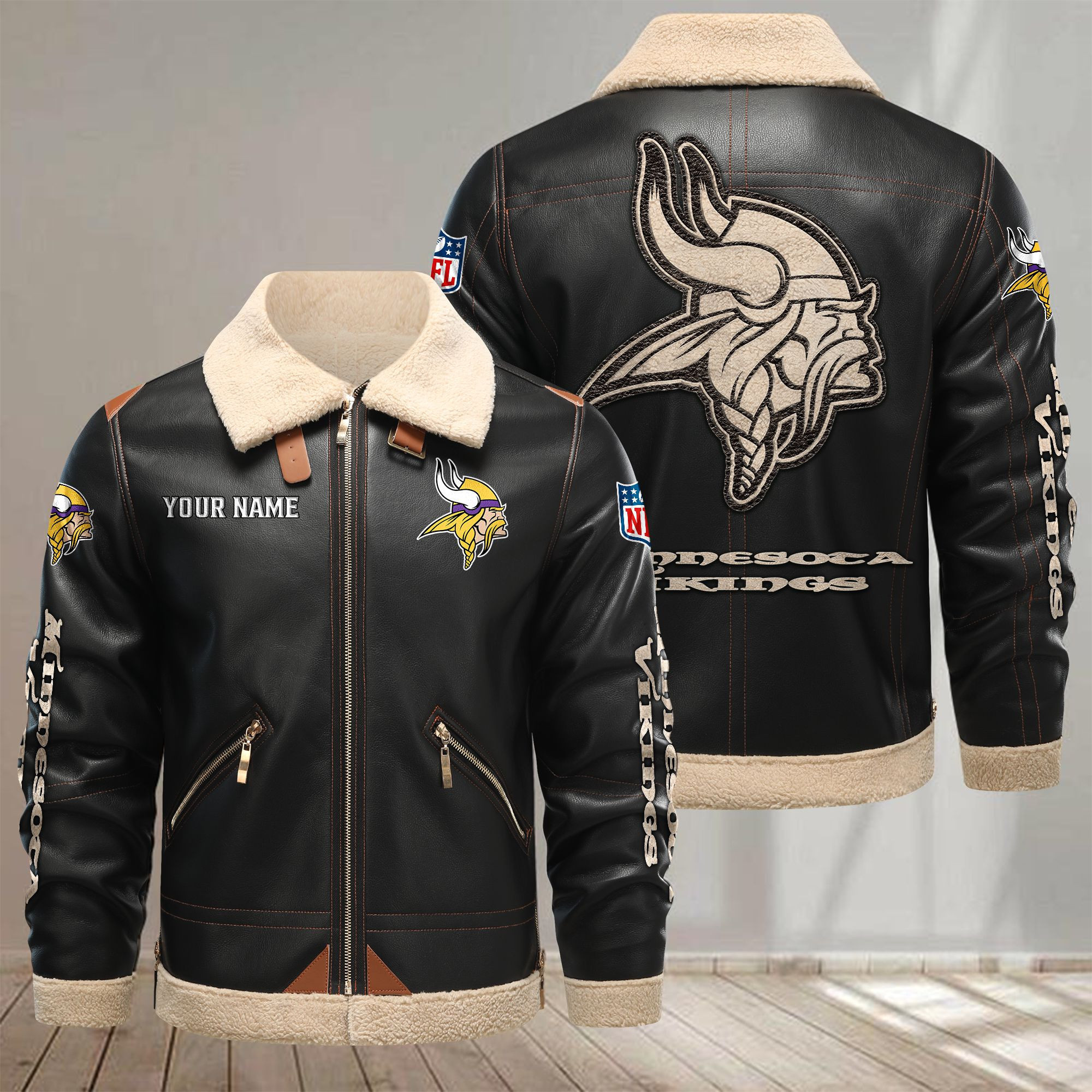 Minnesota Vikings VITPL091 Leather Jacket – Premium & Ultra-Thick Leather Jacket