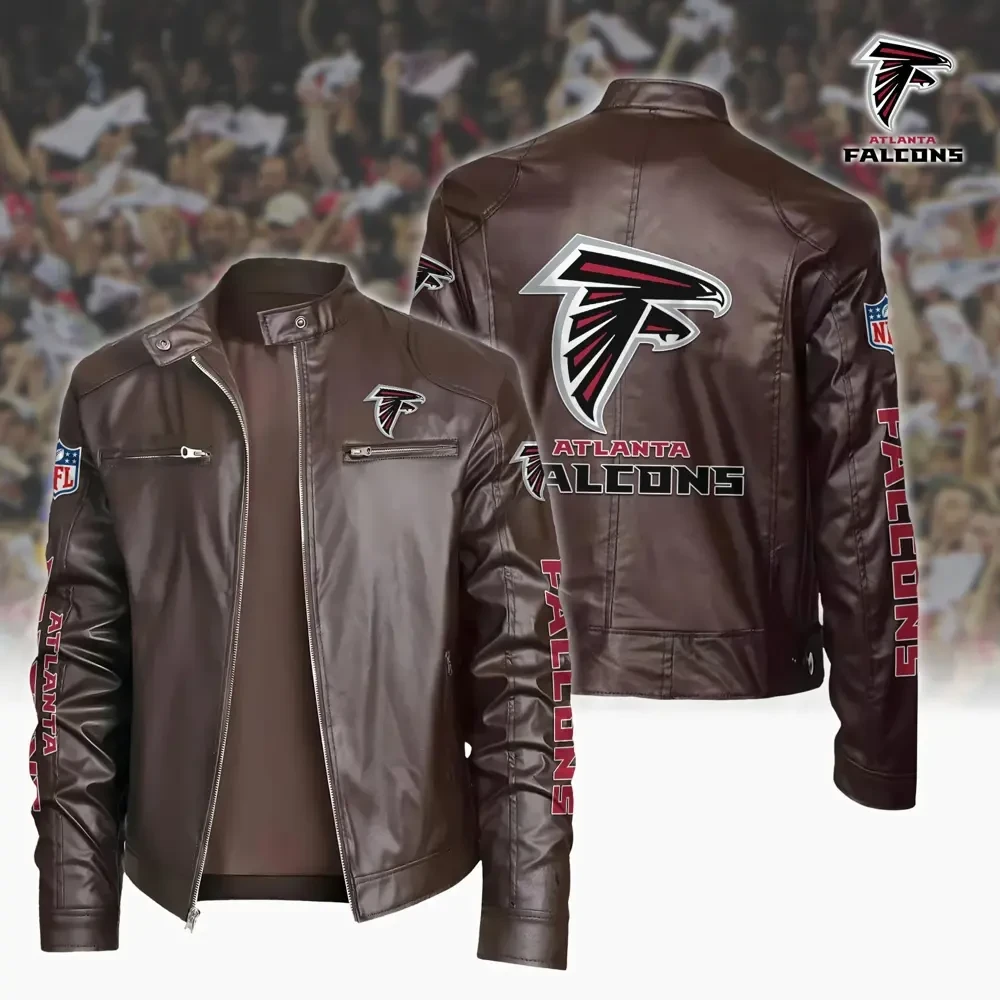 Ultra-Premium Leather Jacket Dual Zip Chest— Atlanta Falcons SPTSLJ015