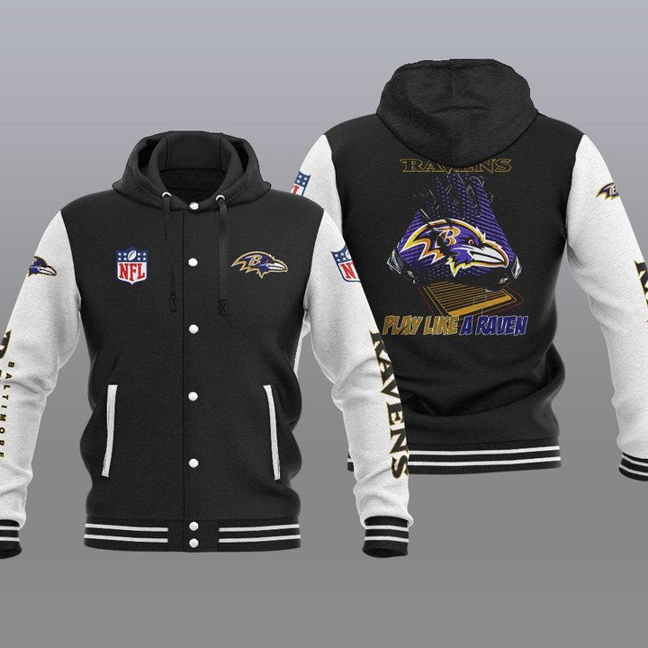 Baltimore Ravens Hooded Baseball Jacket 20