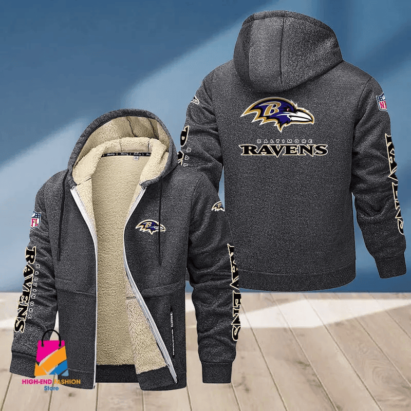 Baltimore Ravens Multicolor Premium Thick Zip-Up Hoodie ANZTZH003
