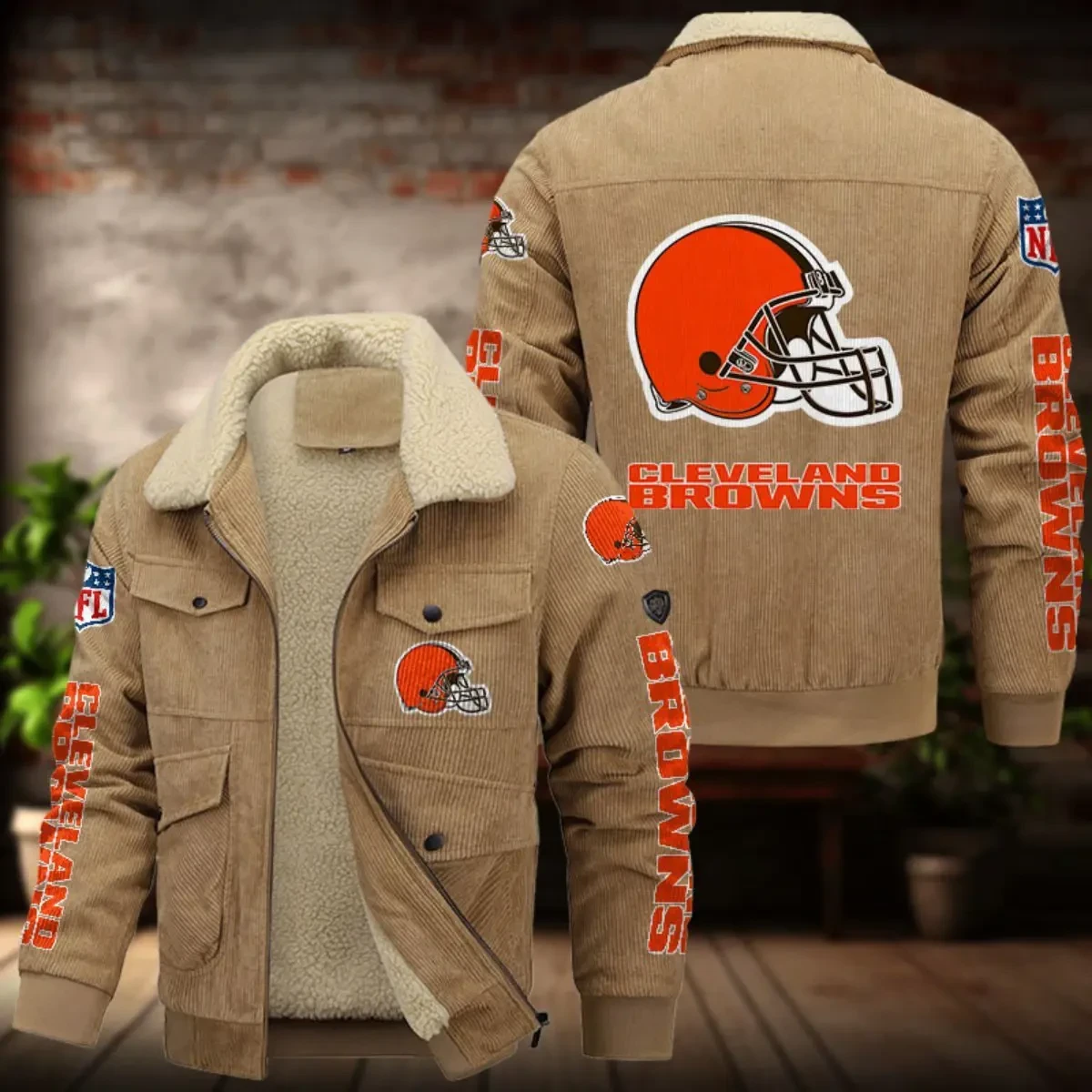 Cleveland Browns Men's Thickened Corduroy Jacket ANZANZTCJ008
