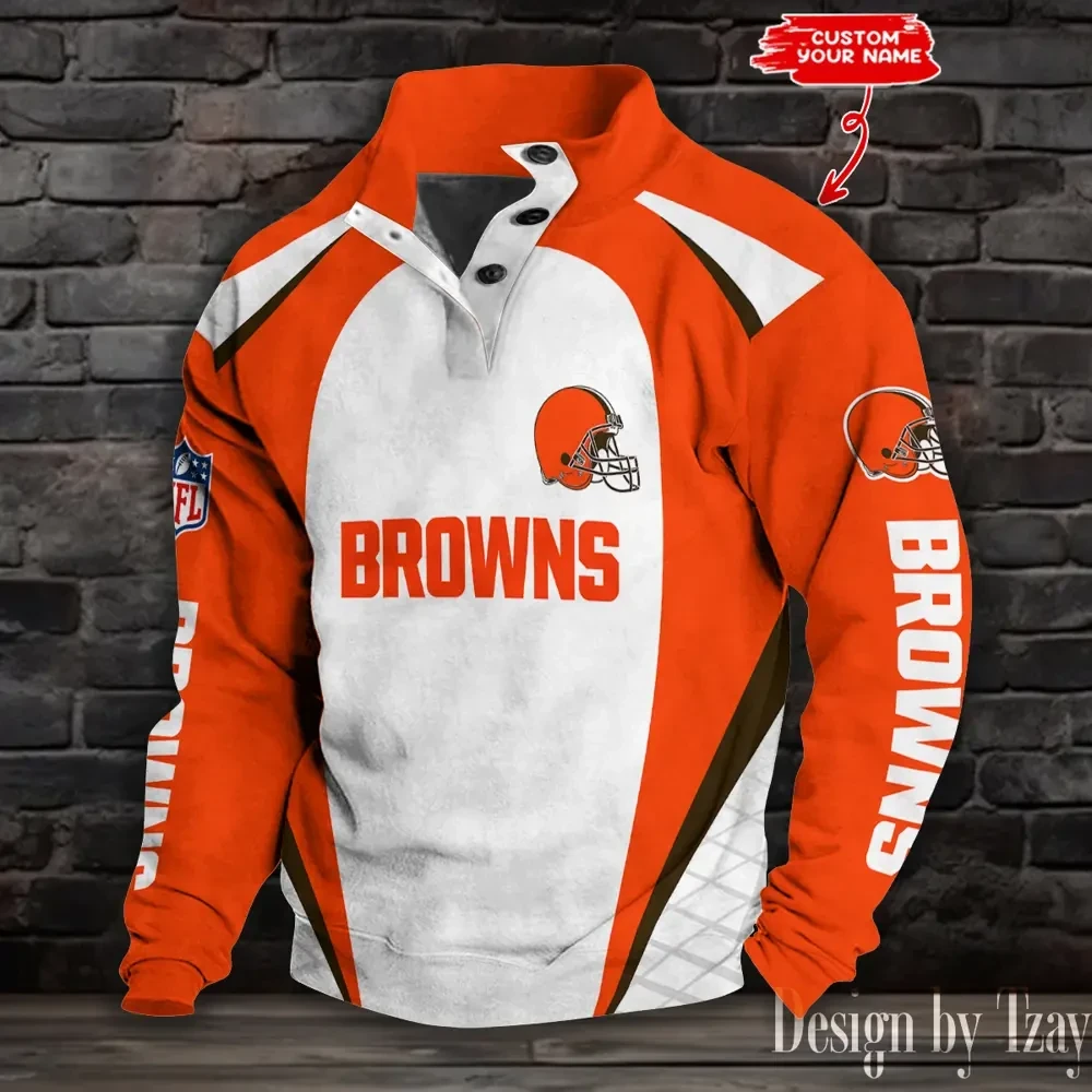 Cleveland Browns Double Stand Collar Sport Hoodies S9DBSCH1272