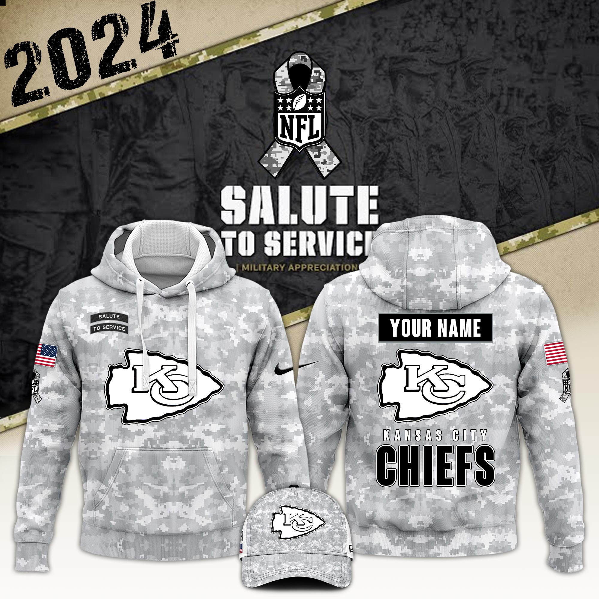 Kansas City Chiefs Veterans Day Hoodie VTR4829
