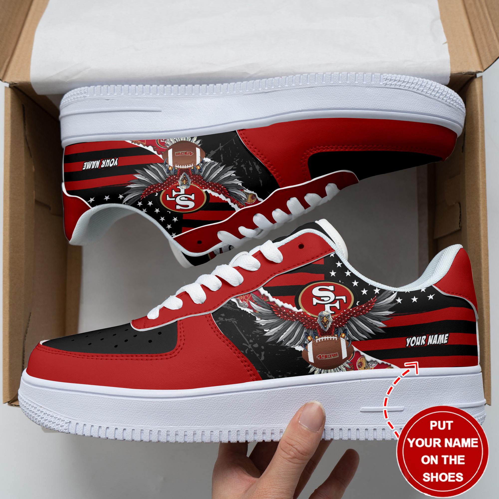 NFL San Francisco 49ers (Your Name) Air Force Shoes Nicegift AFSE2A2