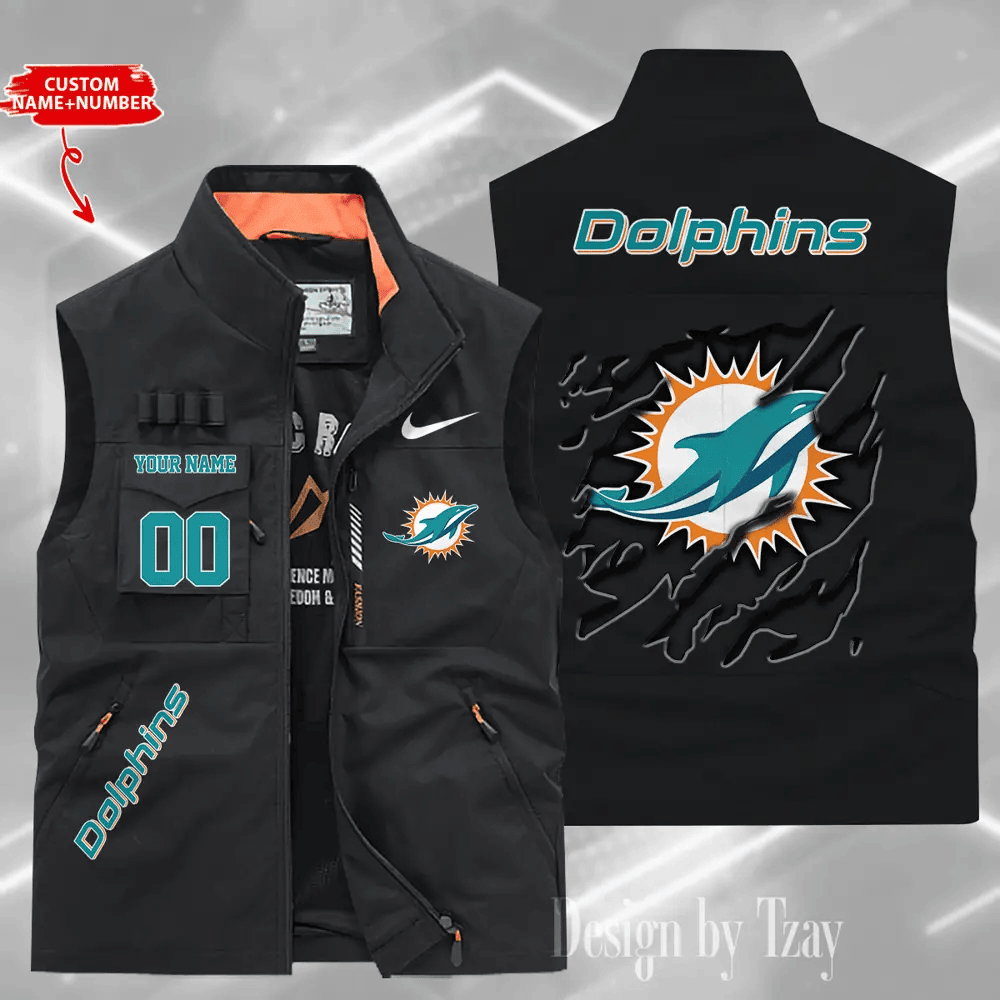 Miami Dolphins Sleeveless Jacket Multicolor S9SLJK085