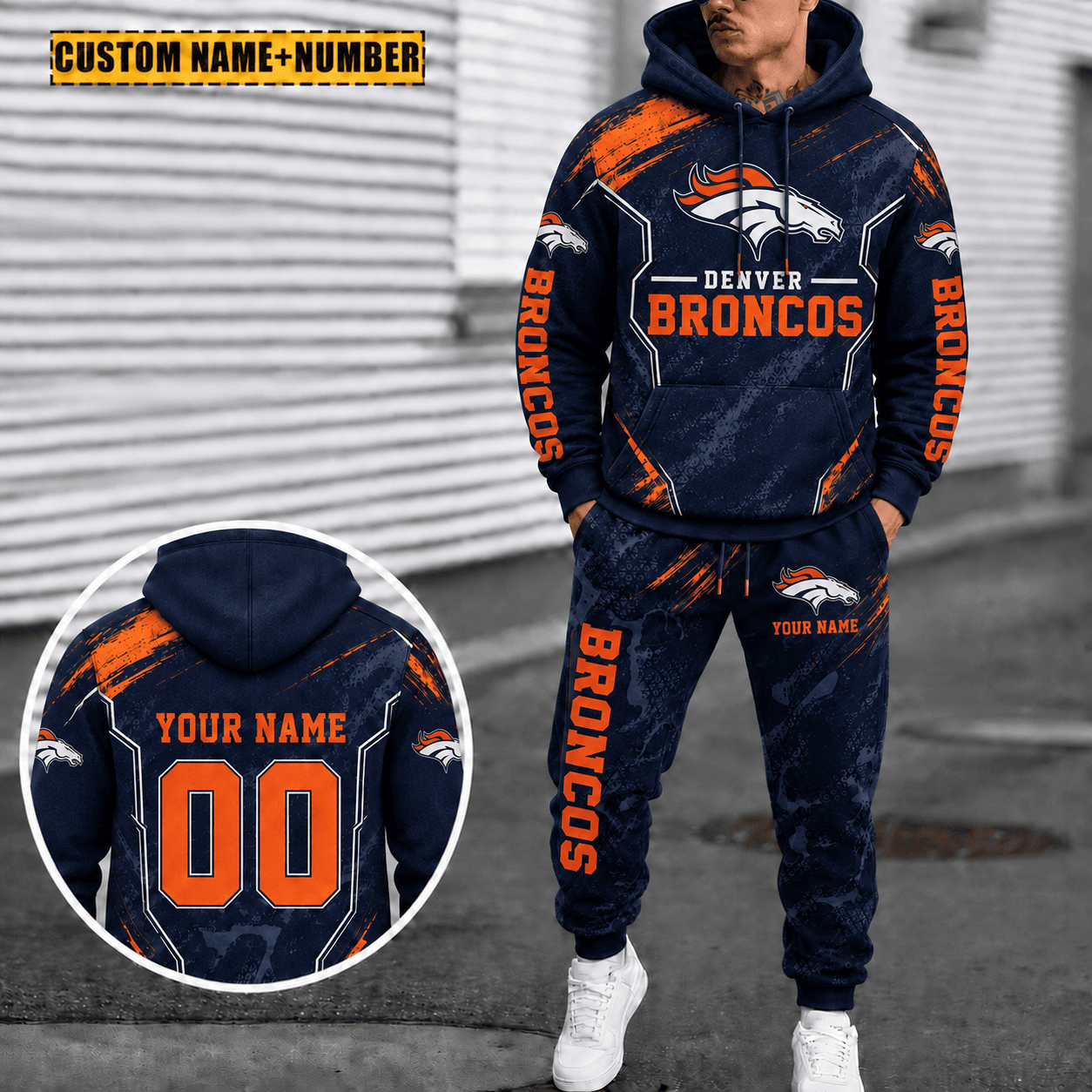 Denver Broncos Personalized Combo Hoodie And Sweatpants Gift For Fan VAN3117