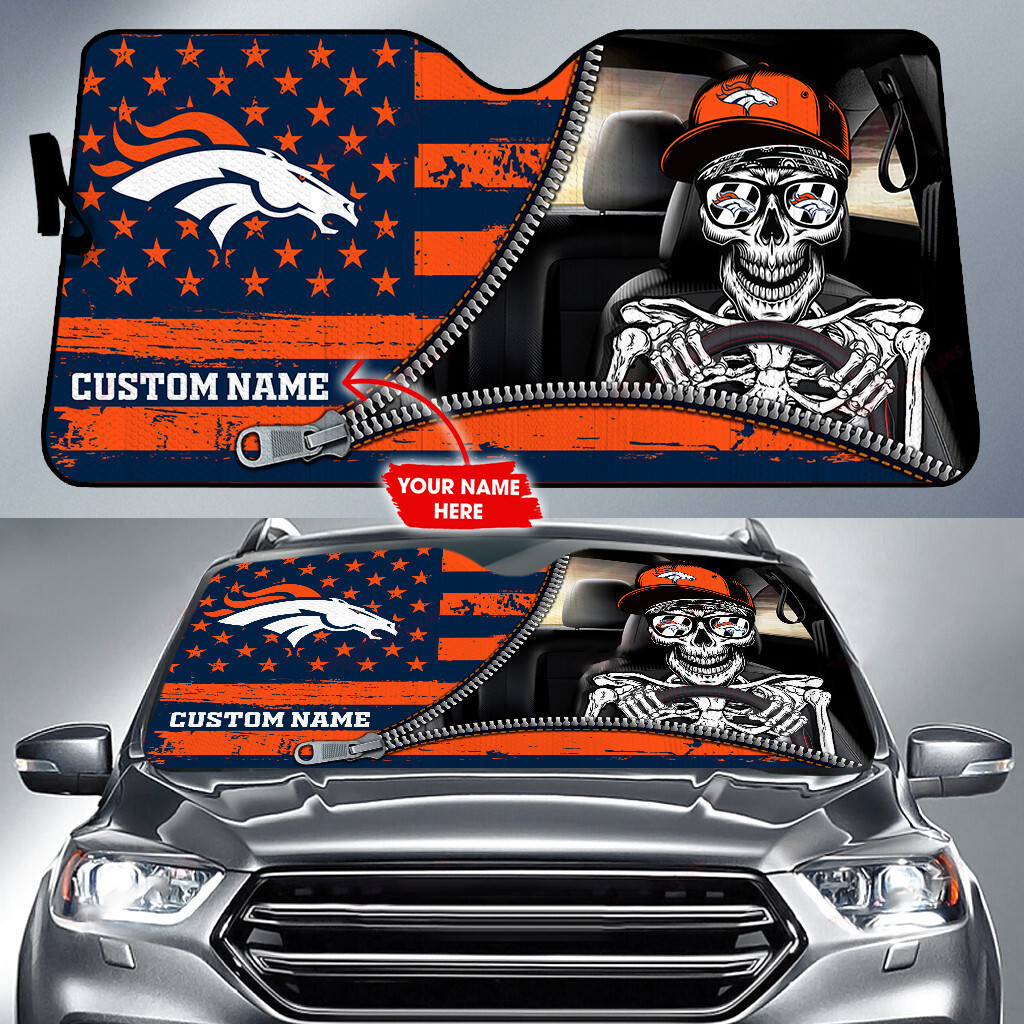 Denver Broncos Personalized Auto Sun Shade BG71
