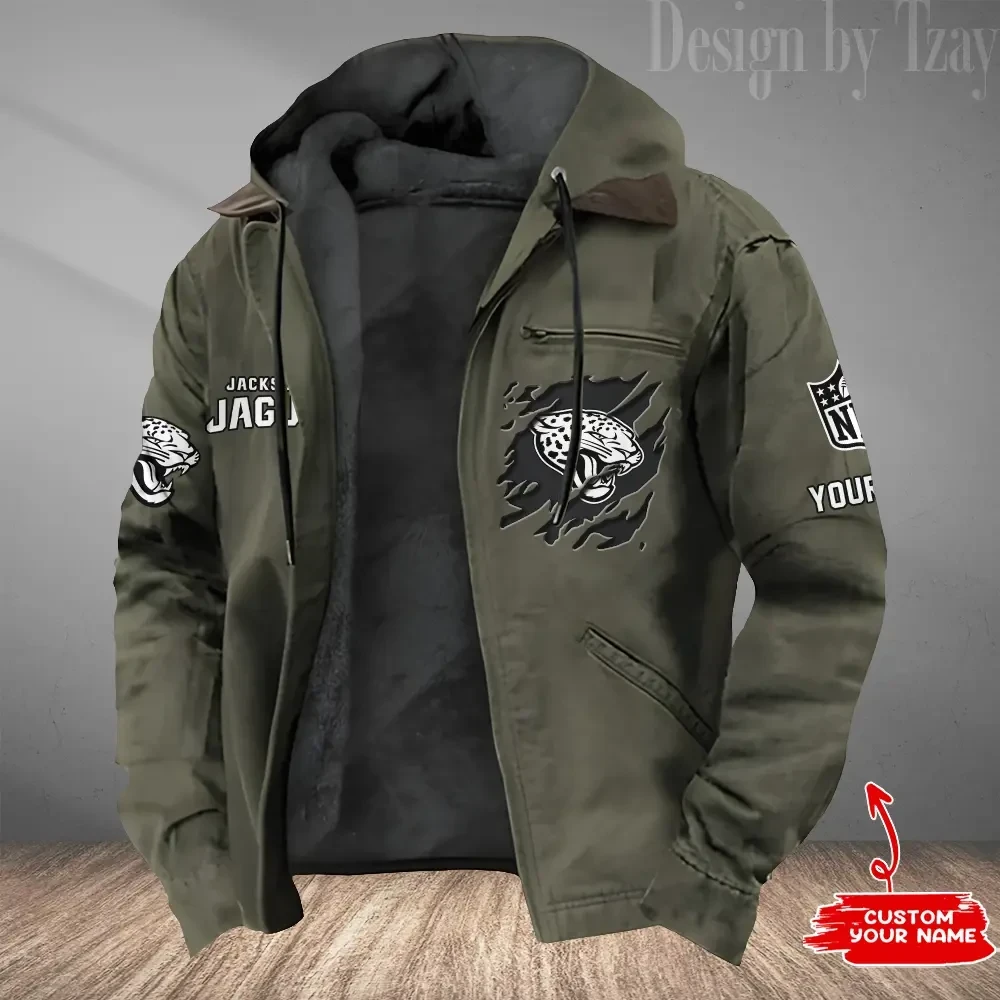 Jacksonville Jaguars Men's Casual Padded Jacket Hooded Trending 2026 SPTPJH048