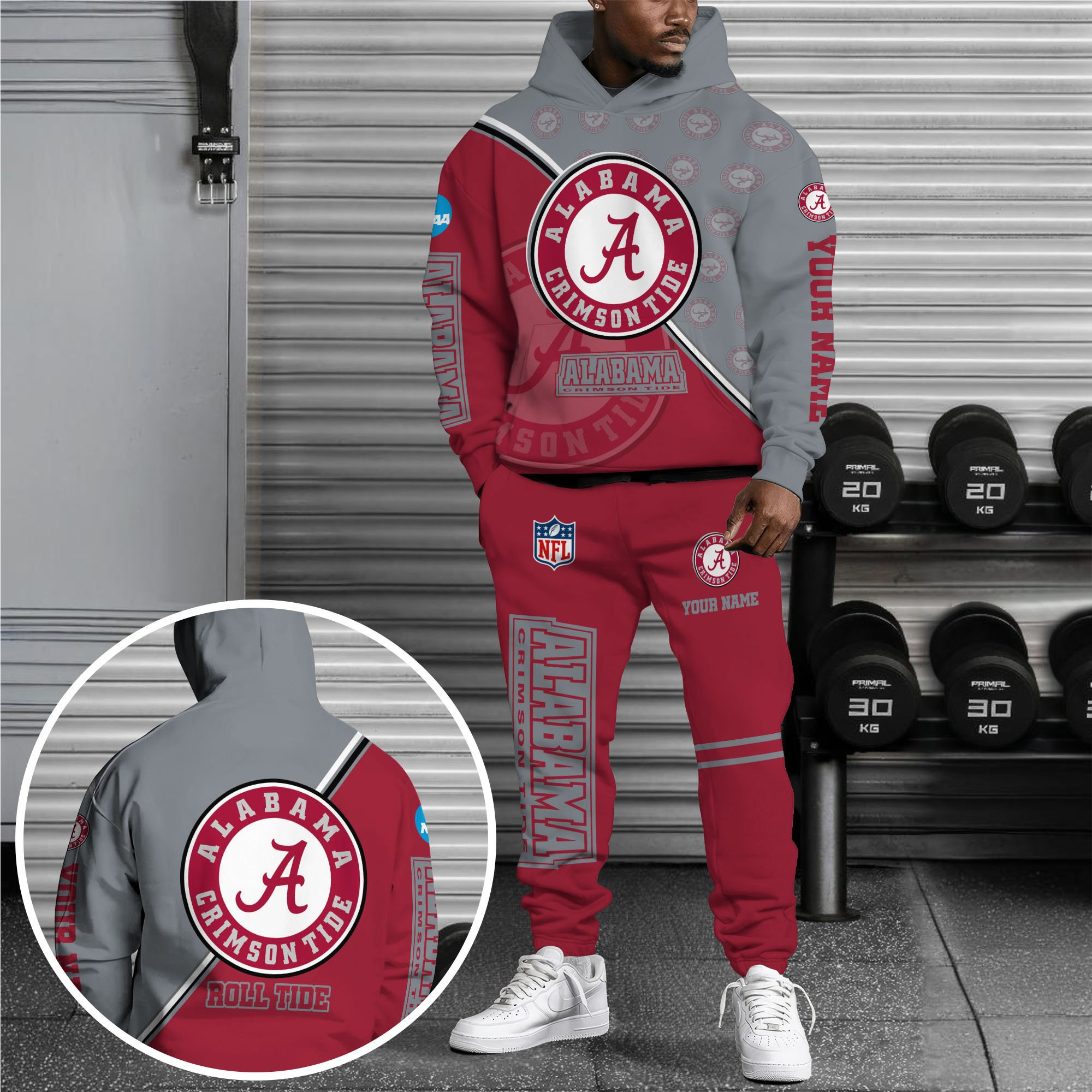 Alabama Crimson Tide Hoodie Sweatpants Custom Your Name Sport Gifts ETRG-1111