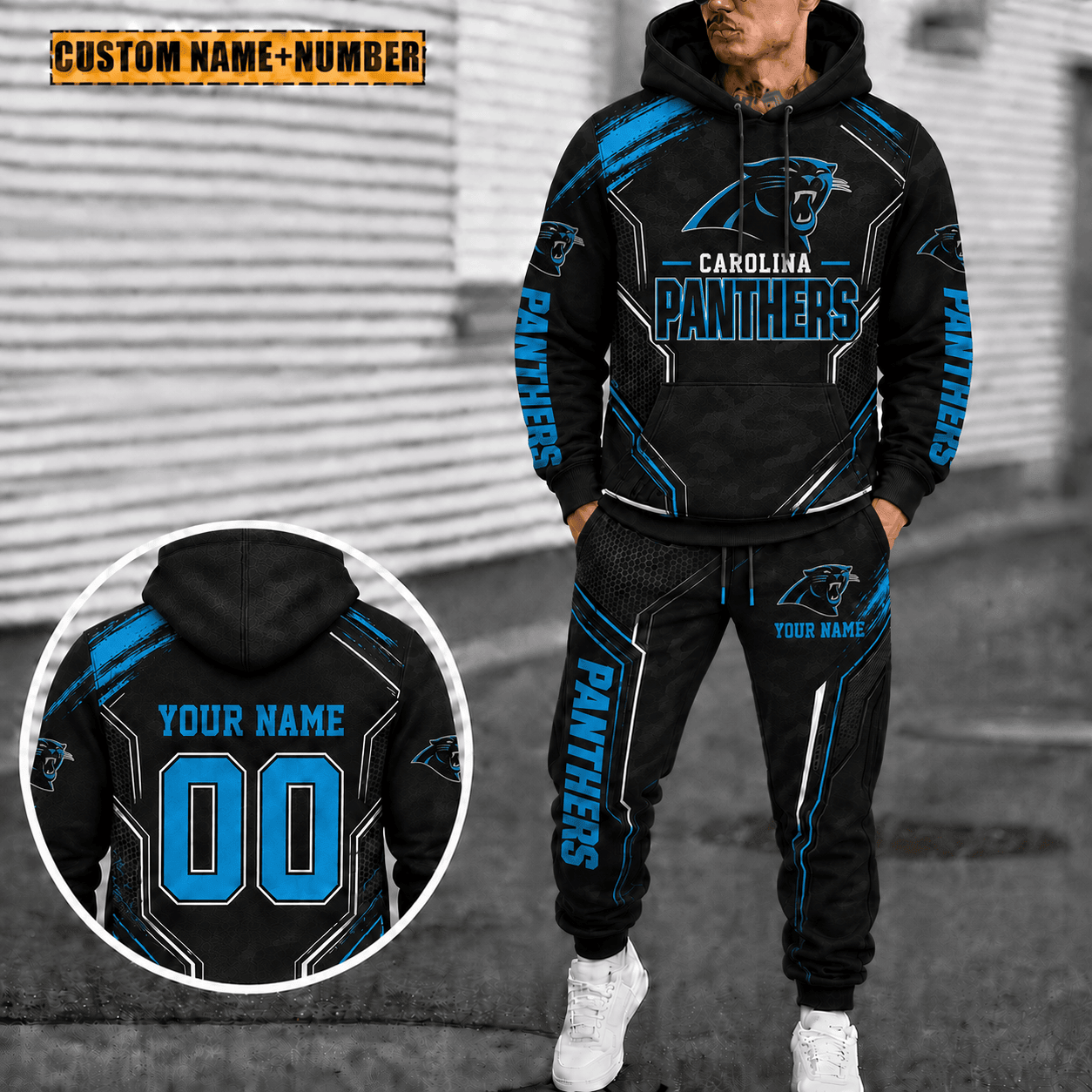 Carolina Panthers Personalized Combo Hoodie And Sweatpants Gift For Fan VAN5030