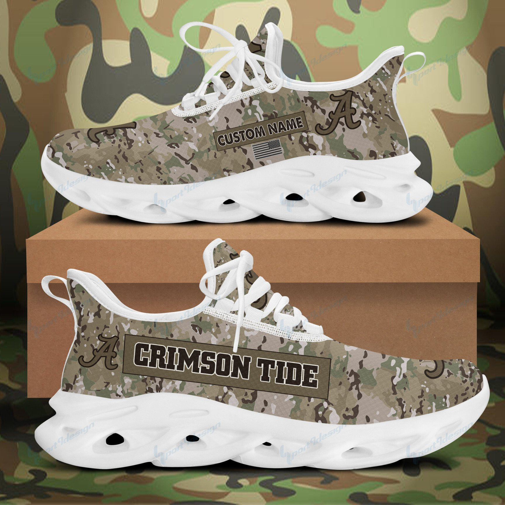 NCAAF Alabama Crimson Tide (Your Name) Max Soul Shoes Nicegift MSSD6J5