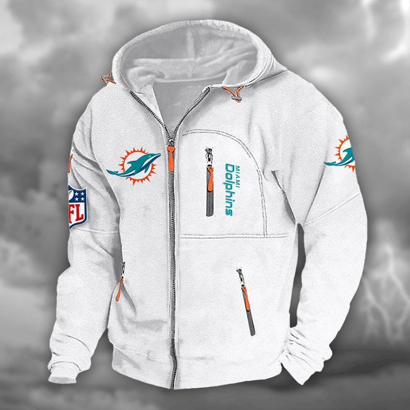 Miami Dolphins DMCD0671 Hooded Cardigan Jacket