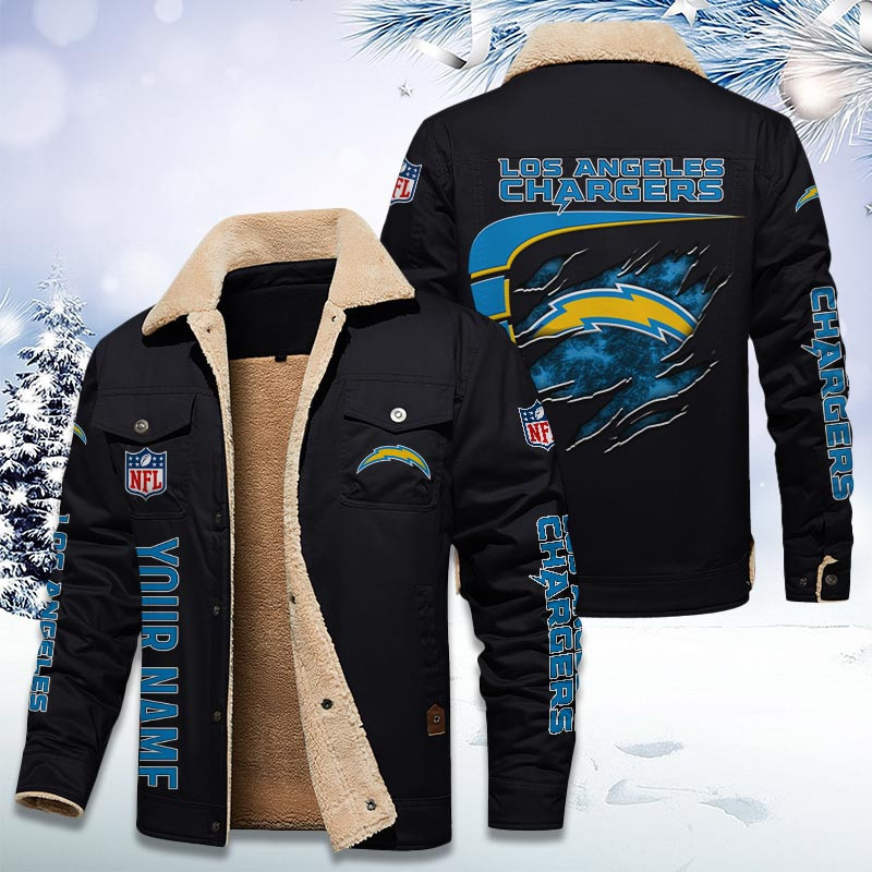 Los Angeles Chargers Personalized Sherpa Fleece Trucker Jacket DMHL1035