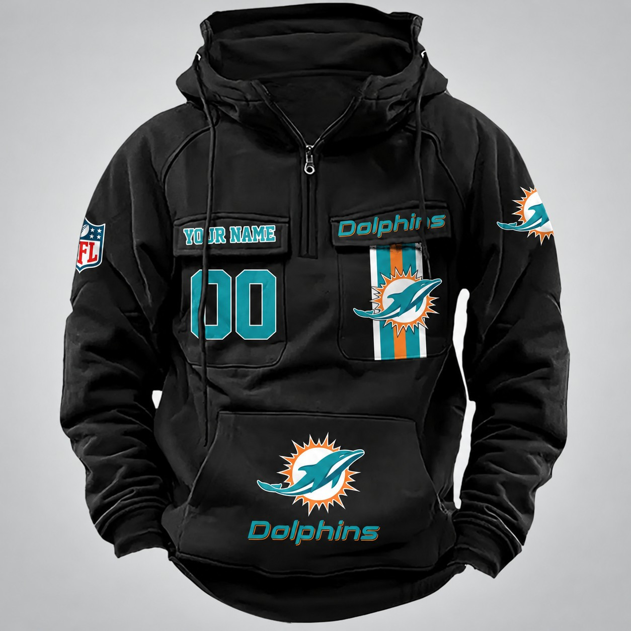 Miami Dolphins Vintage Men Hoodie DV2 AZVMHD431