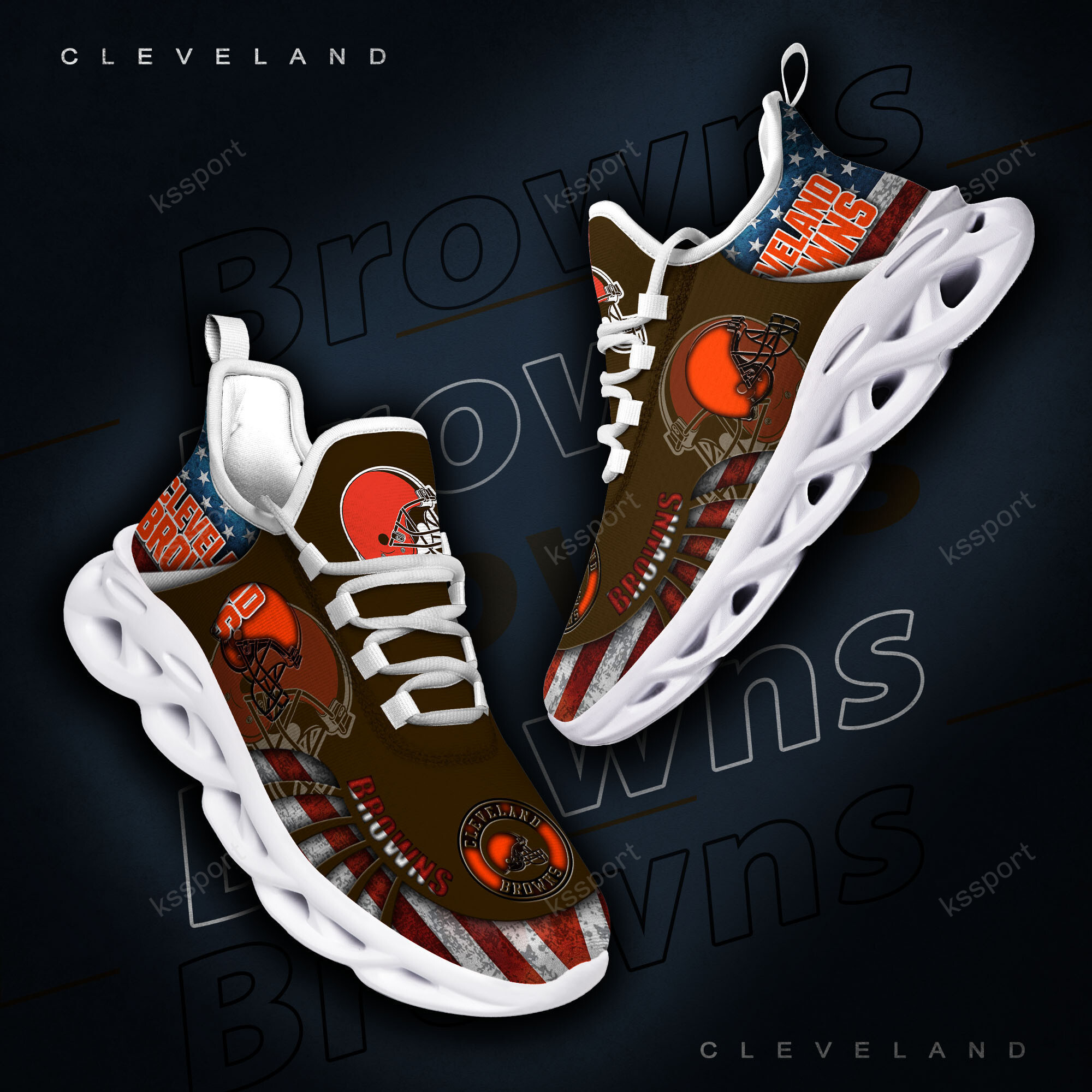 Cleveland Browns Yezy Running Sneakers BG811