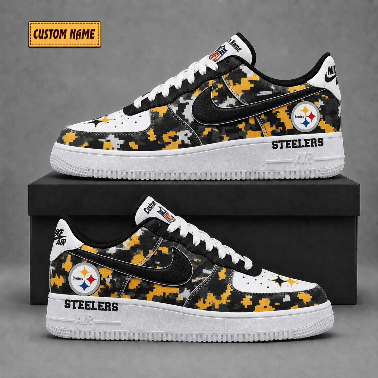 Pittsburgh Steelers | Premium NFL Fear The Team AF1 Sneakers - VA38812