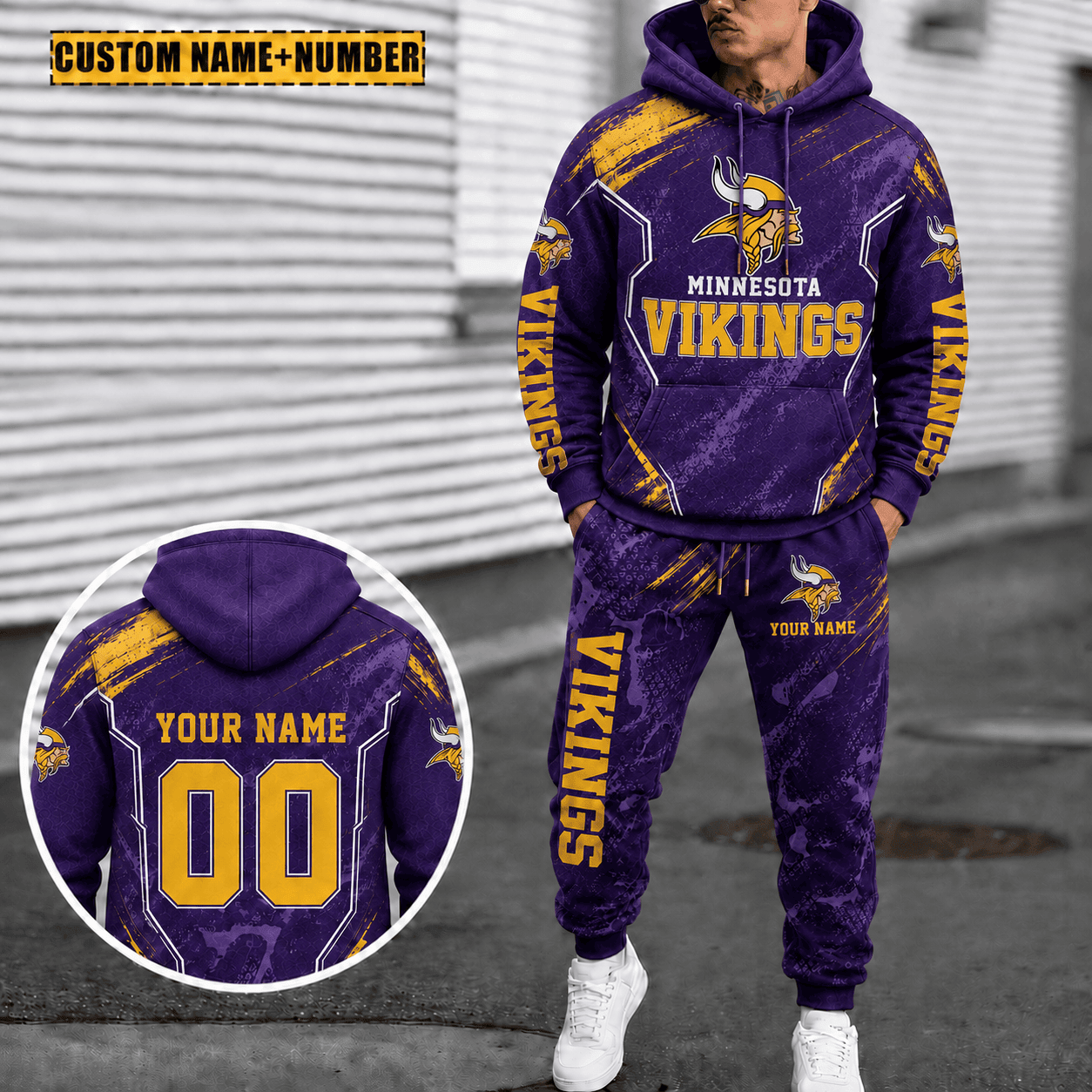 Minnesota Vikings Personalized Combo Hoodie And Sweatpants Gift For Fan VAN3135