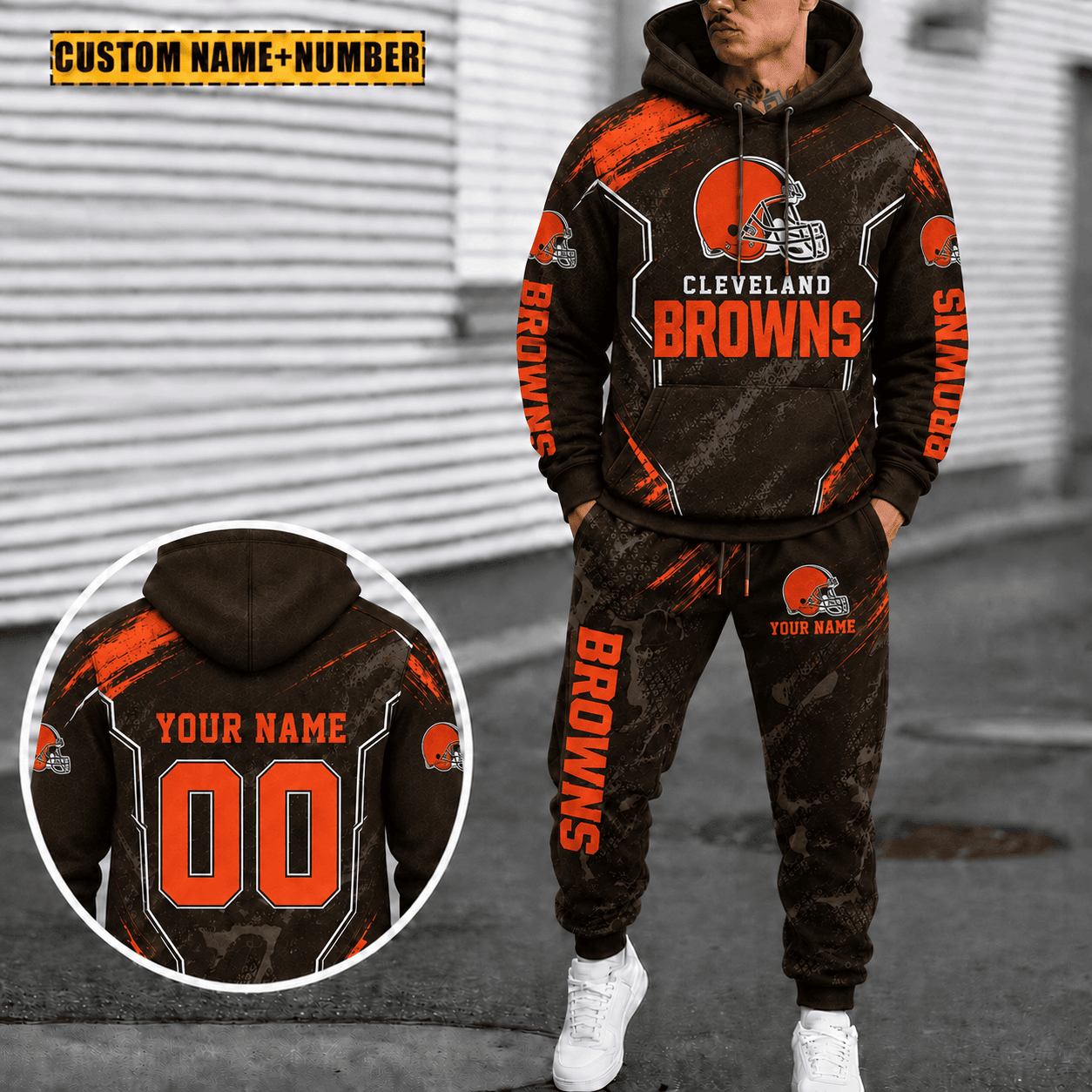Cleveland Browns Personalized Combo Hoodie And Sweatpants Gift For Fan VAN3114