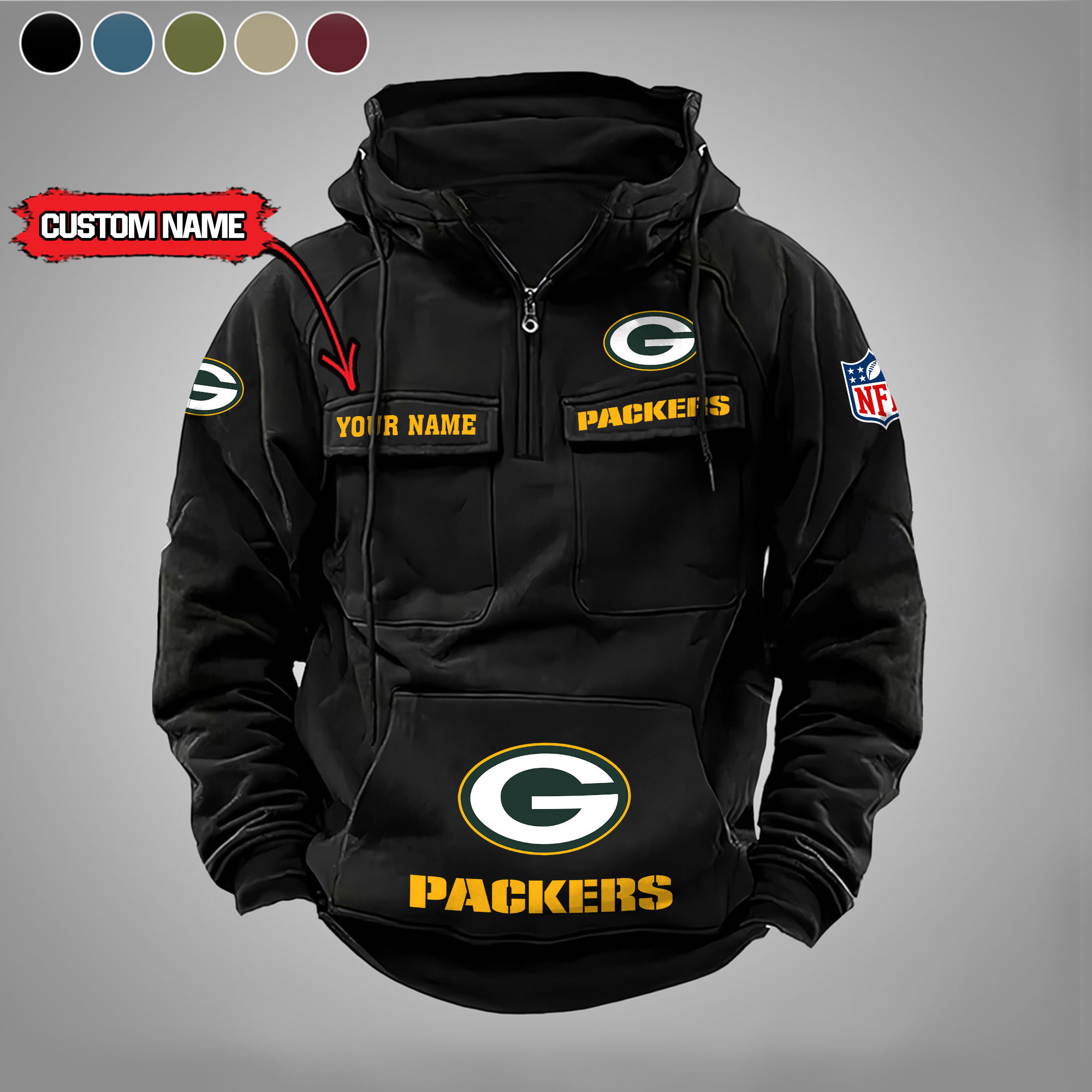 Green Bay Packers Vintage Men Hoodie AZVMHD021