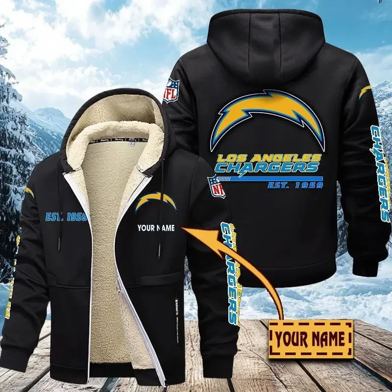 Los Angeles Chargers Zip Up Fur Coat ANZTZH133