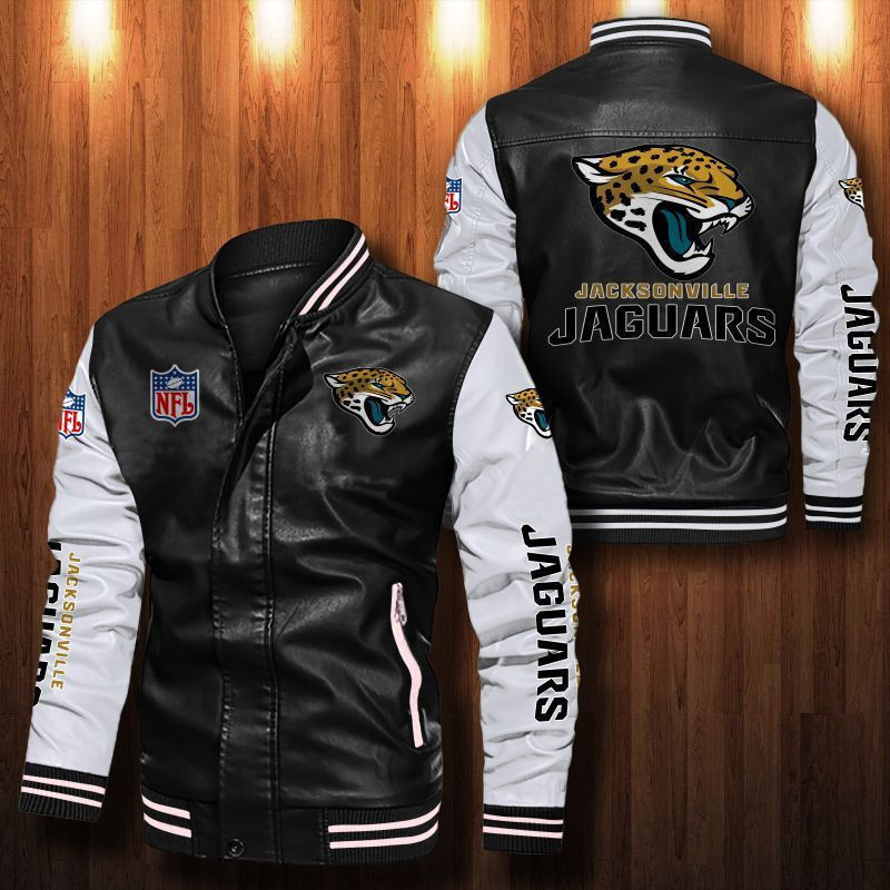 Signature Series Leather Jacket — Plush Sherpa Lining Jacksonville Jaguars HVKE1022