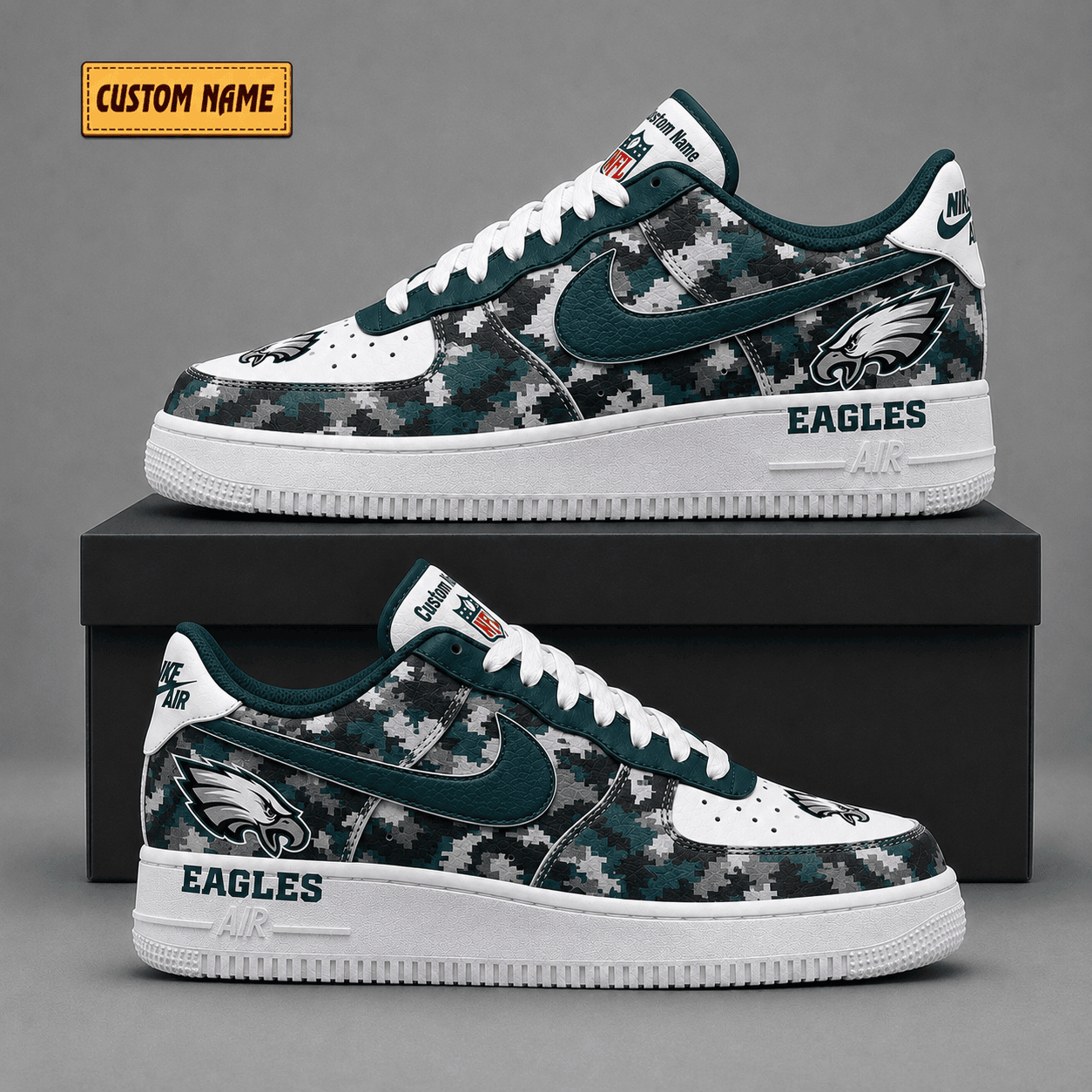 Philadelphia Eagles | Premium NFL Fear The Team AF1 Sneakers - VA38835