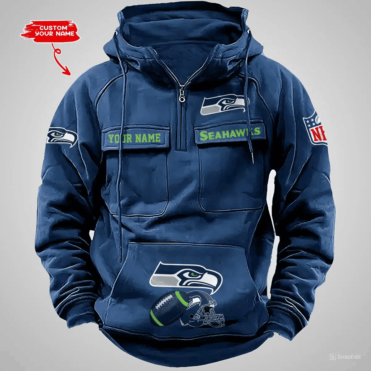 Seattle Seahawks Vintage Men Hoodie AZVMHD376