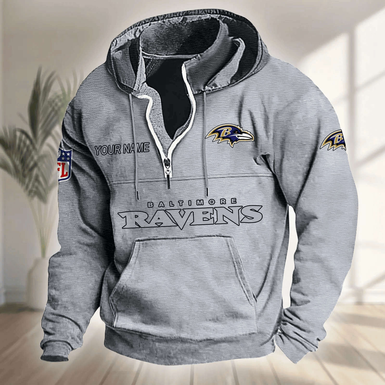 Baltimore Ravens Half-zip Hoodie SPTHZHC003