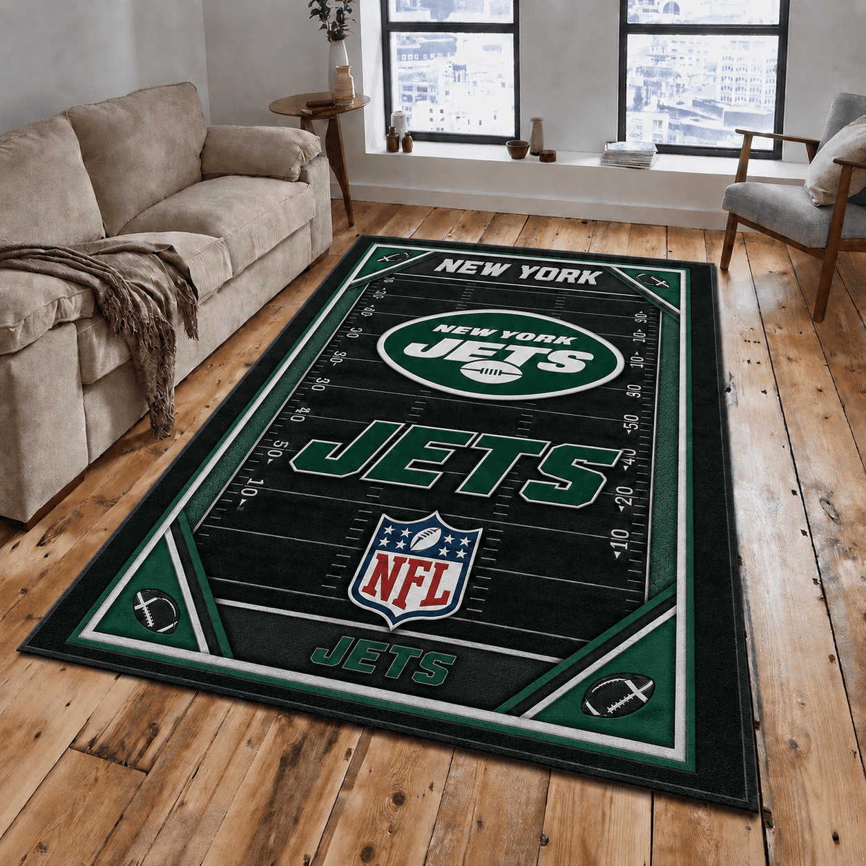 New York Jets Rug Living Room Floor Decor Fan Gifts VA6022
