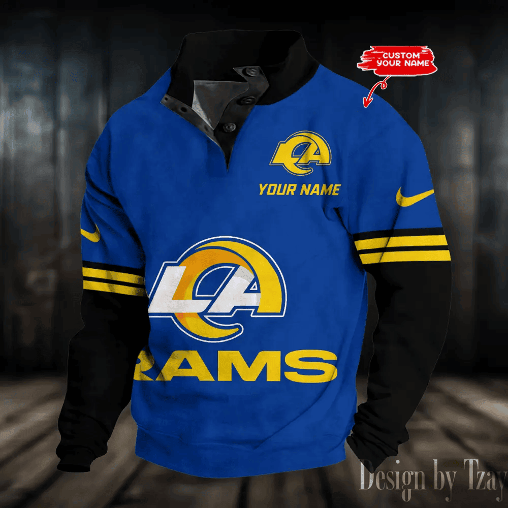 Los Angeles Rams NFL Premium Stand-Collar Game-Day Pullover - Engineered Warmth & Personalized Name S9DBSCH691