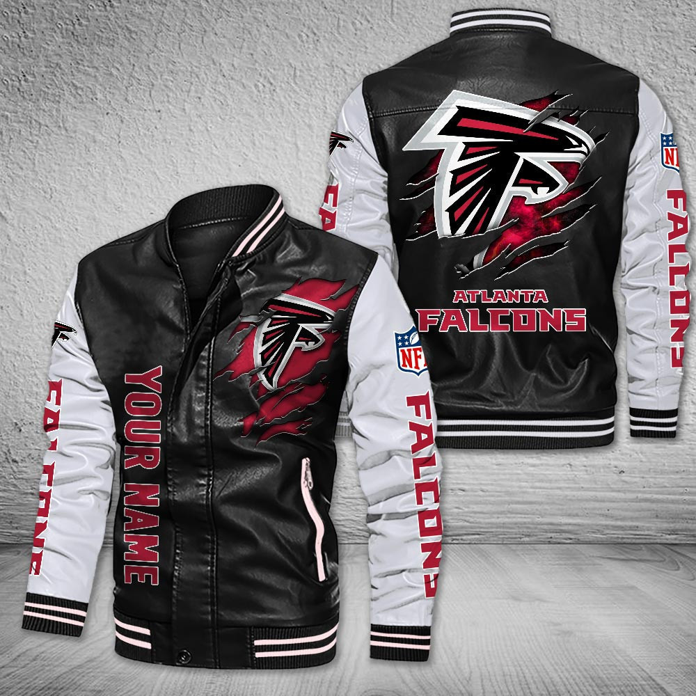 DMHQ0041 Atlanta Falcons Signature Series Leather Jacket — Plush Sherpa Lining