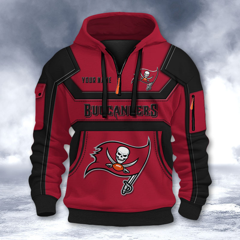 Tampa Bay Buccaneers DMHT2649 3D Half-zip Hoodie